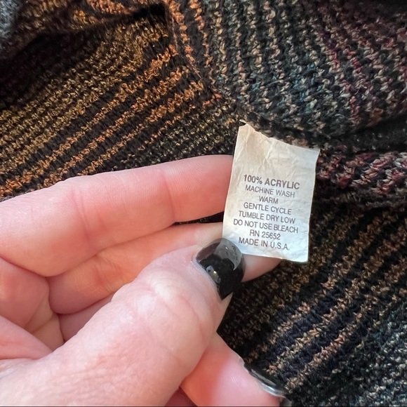 VTG 90s Protege Collection Multi Color Knit Cosby/Biggie Dad Pullover Sweater XL - Picture 4 of 4